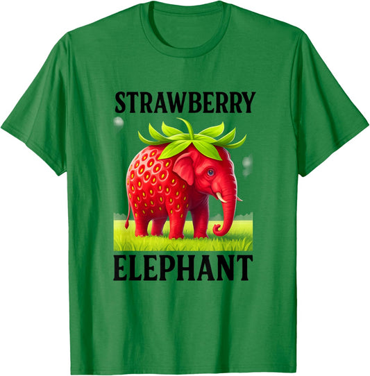 Funny Strawberry Elephant, Italian Brainrot Memes Elephants T-Shirt - T-Shirt | Irish Green