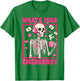 Valentines 911 Dispatcher Skeletron What's Your Emergency T-Shirt - T-Shirt | Irish Green