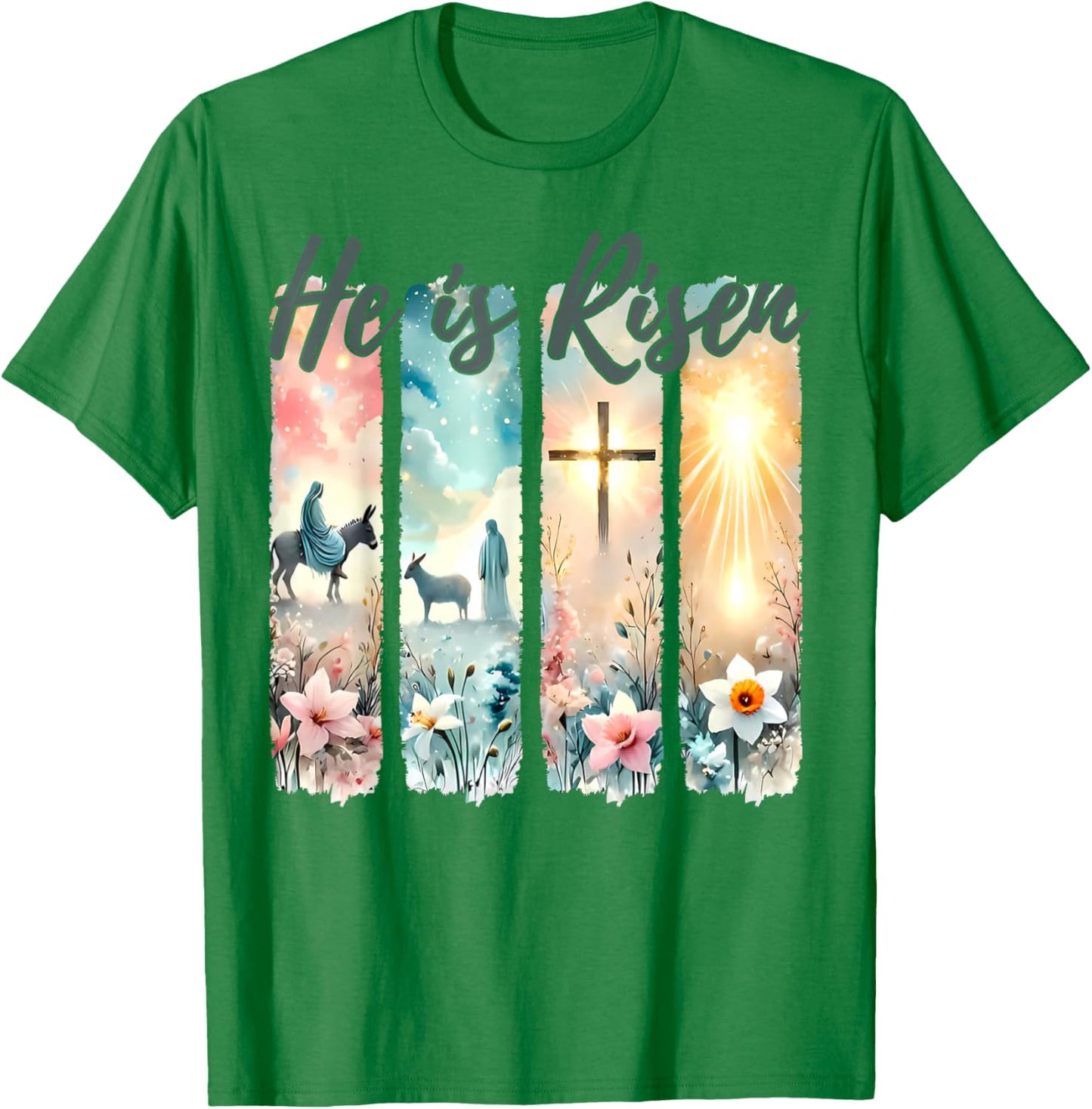 Faith Hope Love Christian Jesus Cross Resurrection Sunday. T-Shirt - T-Shirt | Irish Green