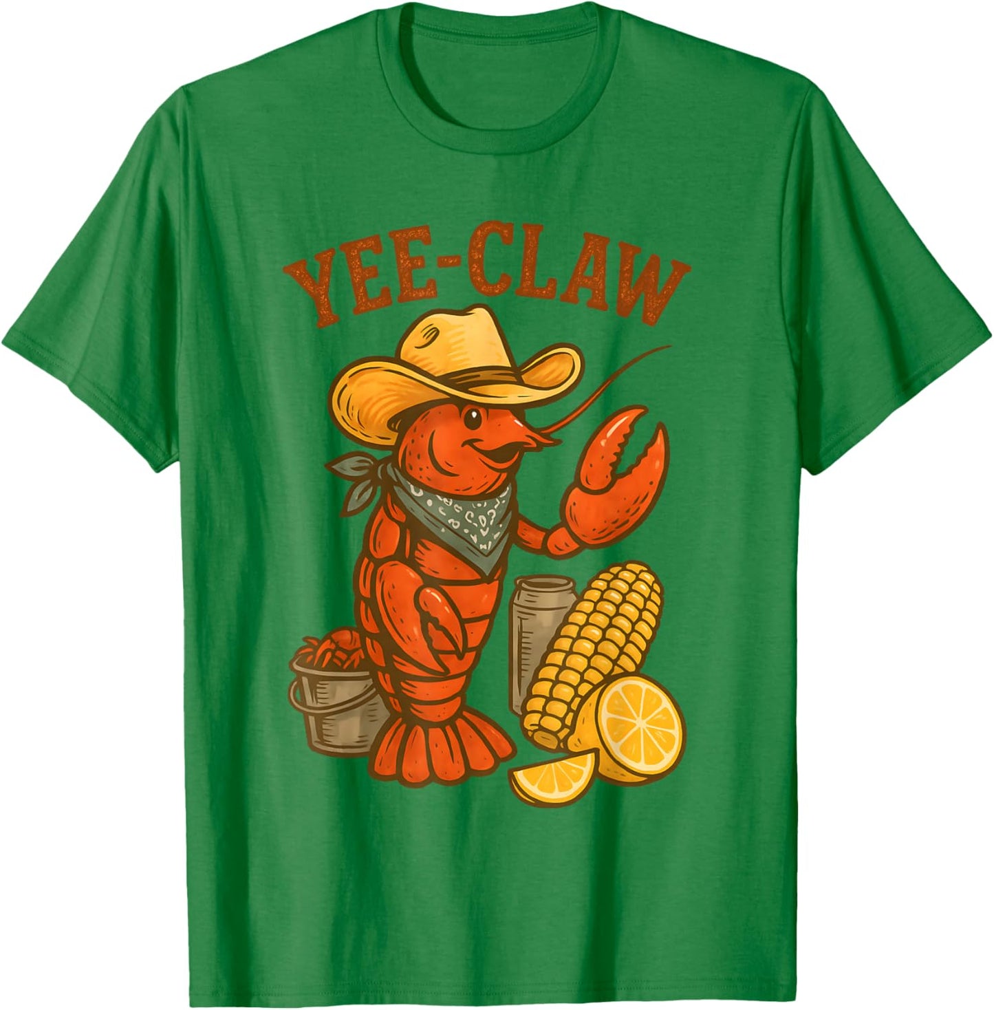 Yee Claw Funny Crawfish Cajun Seafood Party Boys Kids Men T-Shirt - T-Shirt | Irish Green