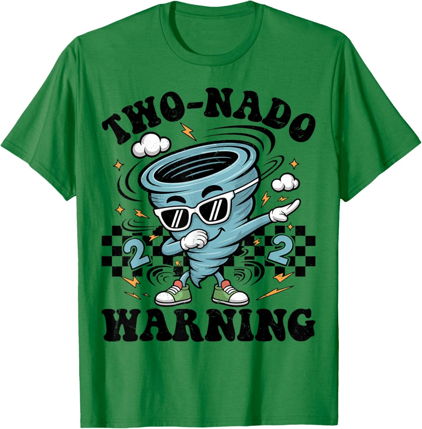 Two Nado Warning Tornado 2nd Birthday 2 Year Old Boys Kids T-Shirt - T-Shirt | Irish Green