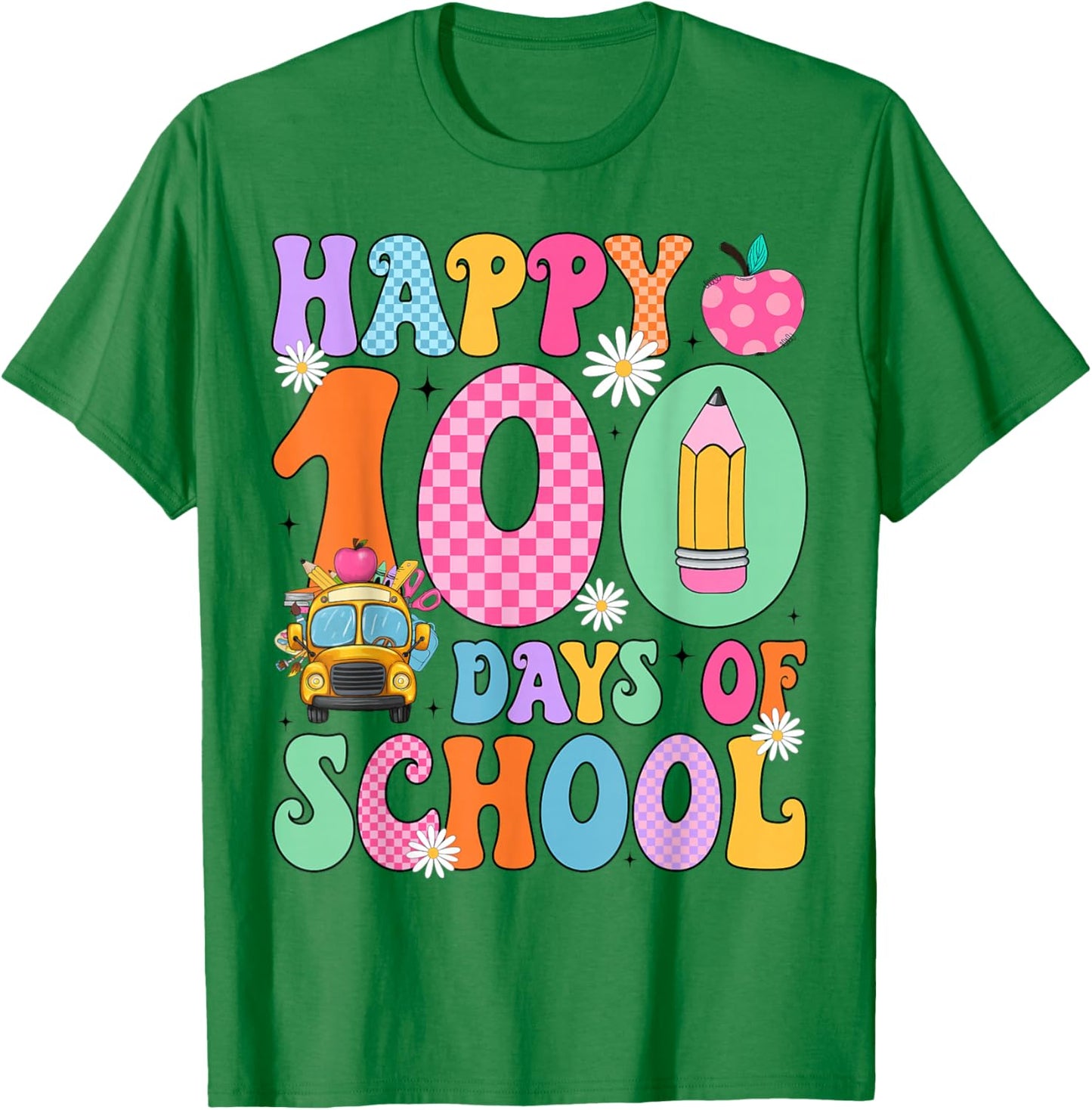 100 Days of School Students Teachers 100th Day of School T-Shirt - T-Shirt | Irish Green