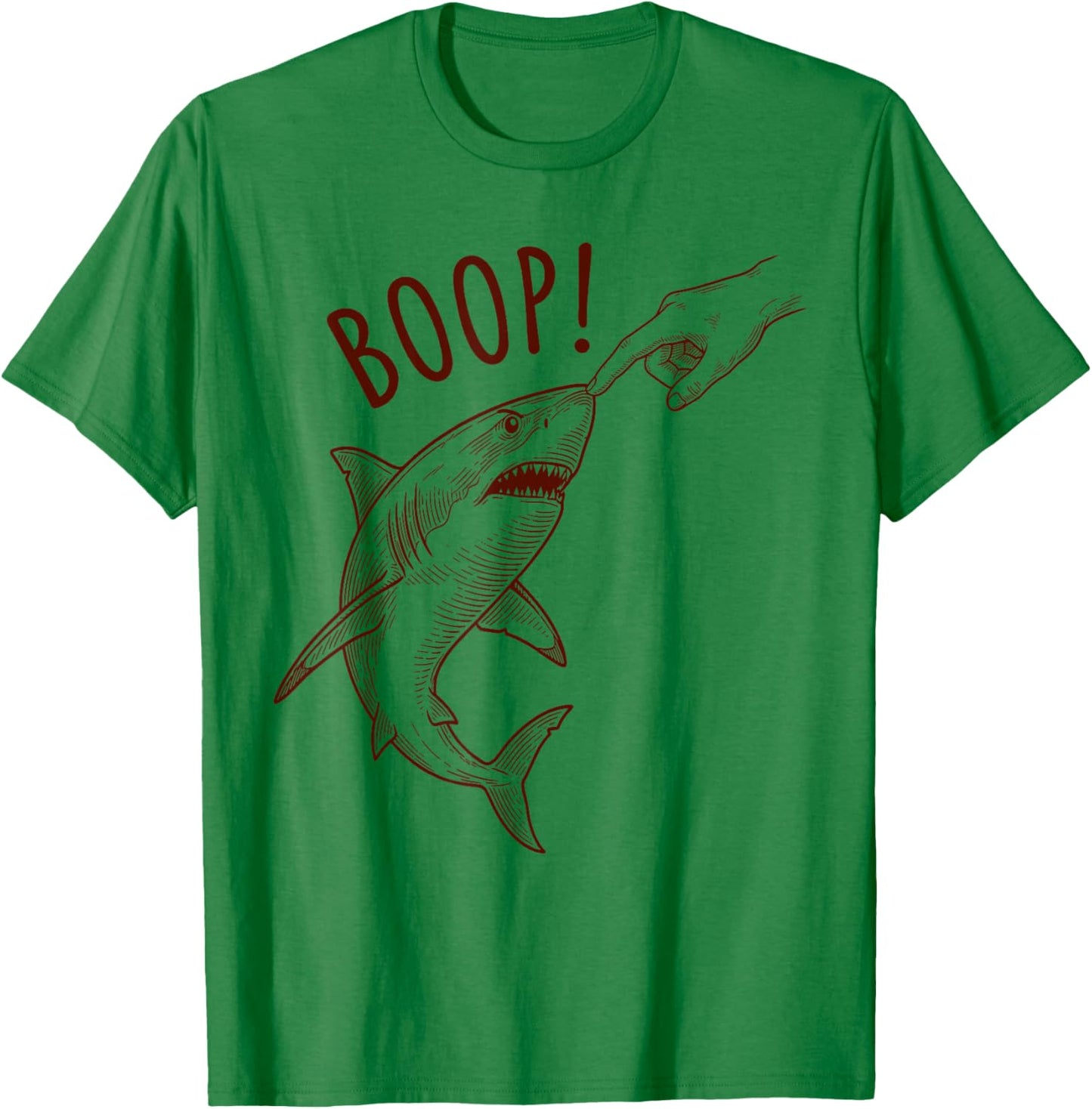 Boop! Vintage Shark Funny Beach Surfing Sea Ocean Life Meme T-Shirt - T-Shirt | Irish Green