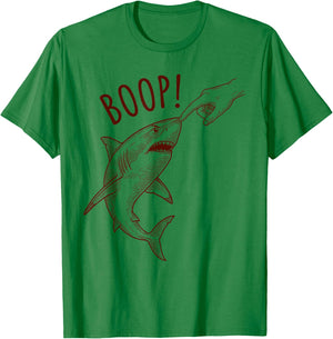 Boop! Vintage Shark Funny Beach Surfing Sea Ocean Life Meme T-Shirt - T-Shirt | Irish Green