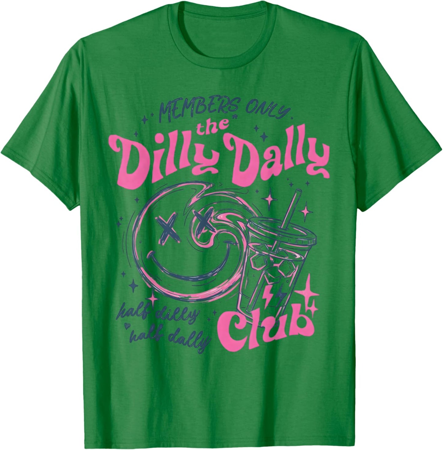 Members The Dilly Dally Club Funny Retro T-Shirt - T-Shirt | Irish Green
