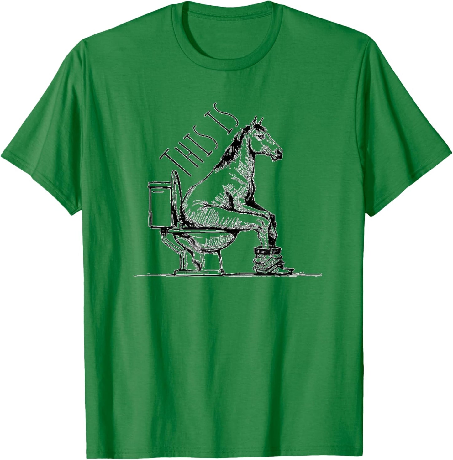 Funny Horse on Toilet T-Shirt - T-Shirt | Irish Green