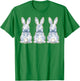 Blue Floral Easter Bunnies Chinoiserie Rabbit Bow T-Shirt - T-Shirt | Irish Green