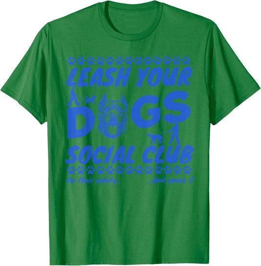Leash Your Dogs Social Club English Bulldog T-Shirt - T-Shirt | Irish Green