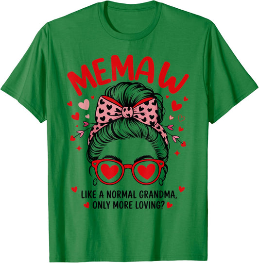 Memaw Valentine Quote for Loving Grandma with Cute Bow T-Shirt - T-Shirt | Irish Green