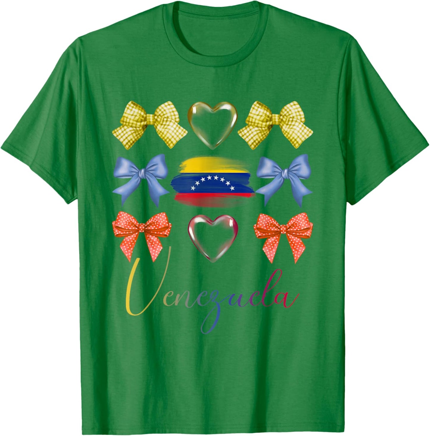 Venezuelan Bows Pride Roots Latina Women Girls Venezuela Bow T-Shirt - T-Shirt | Irish Green