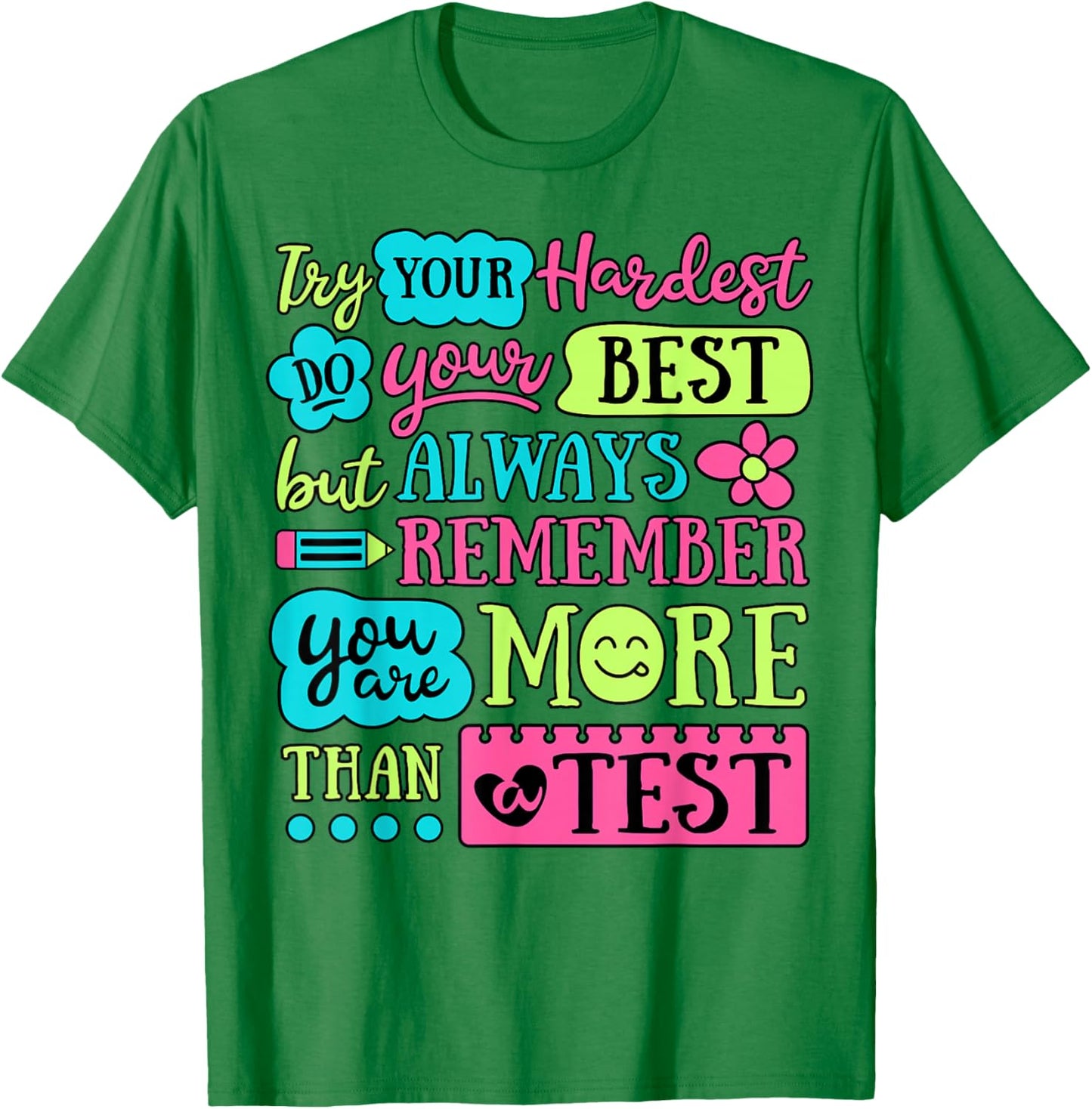 You are More Than A Test Teacher Student Testing Day Groovy T-Shirt - T-Shirt | Irish Green