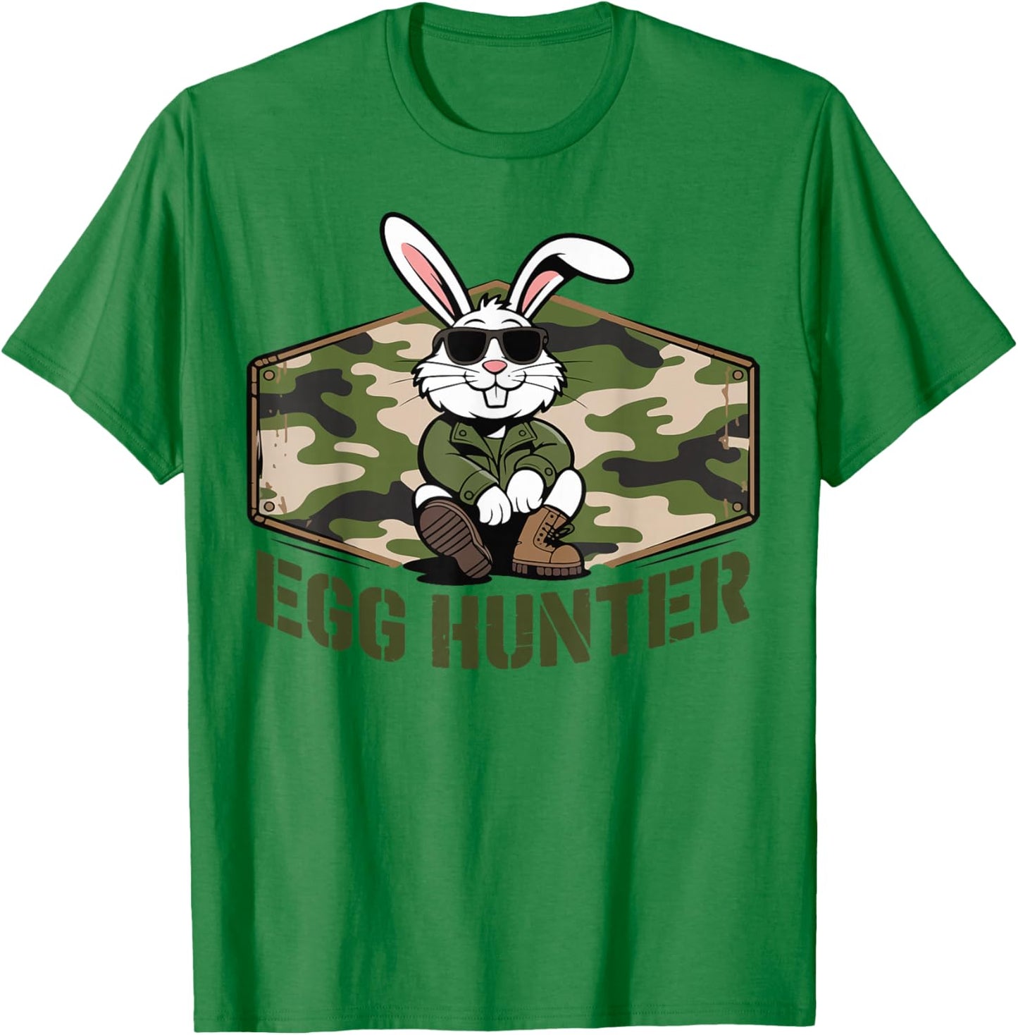 Cool Easter Bunny Egg Hunter Camo Military Funny Tactical T-Shirt - T-Shirt | Irish Green