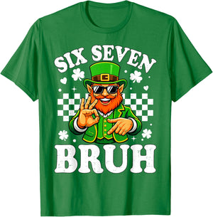 Kids Six Seven Bruh St Patricks Day 6 7 Meme 67 Youth Boys T-Shirt - T-Shirt | Irish Green