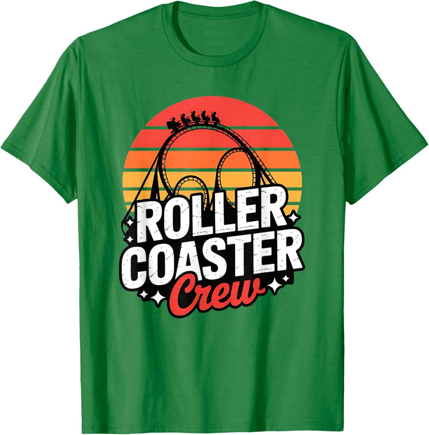 Roller Coaster Crew Funny Theme Amusement Park Family T-Shirt - T-Shirt | Irish Green