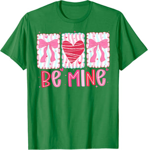 Be Mine Coquette Bow Valentine Brushstroke Pink Love Girly T-Shirt - T-Shirt | Irish Green