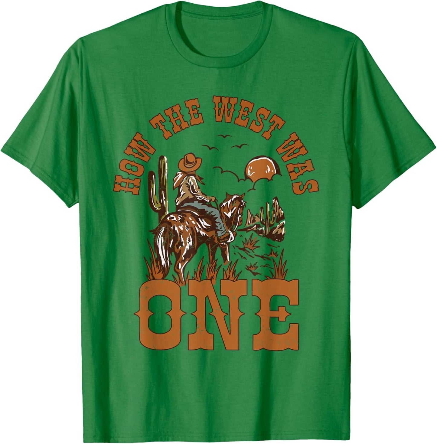 How The West was One It's My 1st Birthday Cowboy Bday Boys T-Shirt - T-Shirt | Irish Green