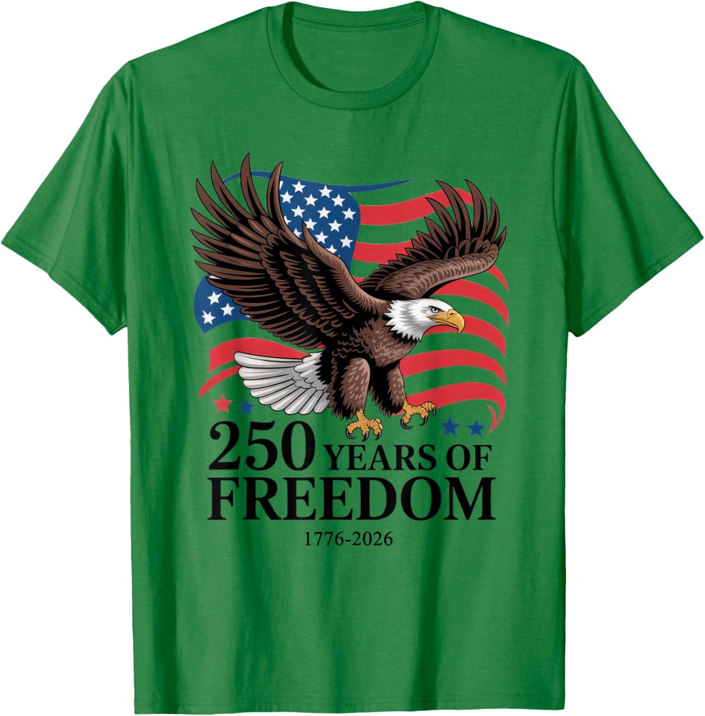 4th of July American Flag Vintage 250 Years 1776 2026 USA T-Shirt - T-Shirt | Irish Green
