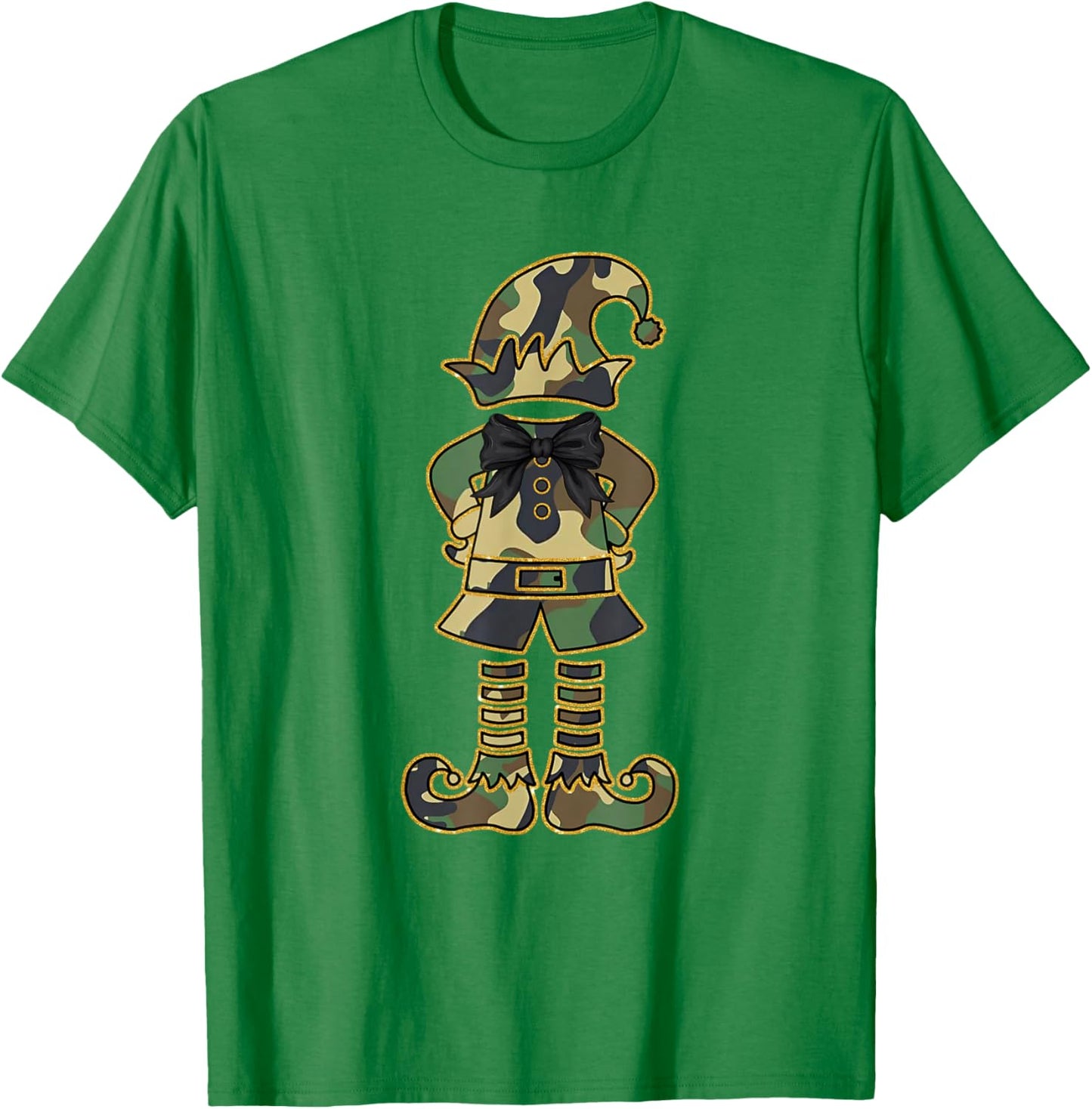 Christmas Camouflage Elf Boys Kids Xmas Family Matching Gift T-Shirt - T-Shirt | Irish Green