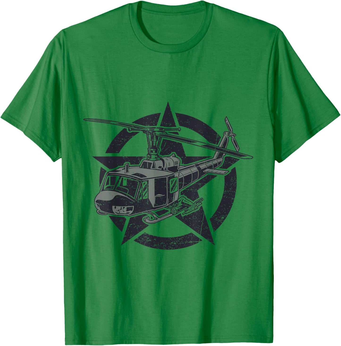 UH-1 Huey On Star US Military Helicopter Aviation Pilot T-Shirt - T-Shirt | Irish Green