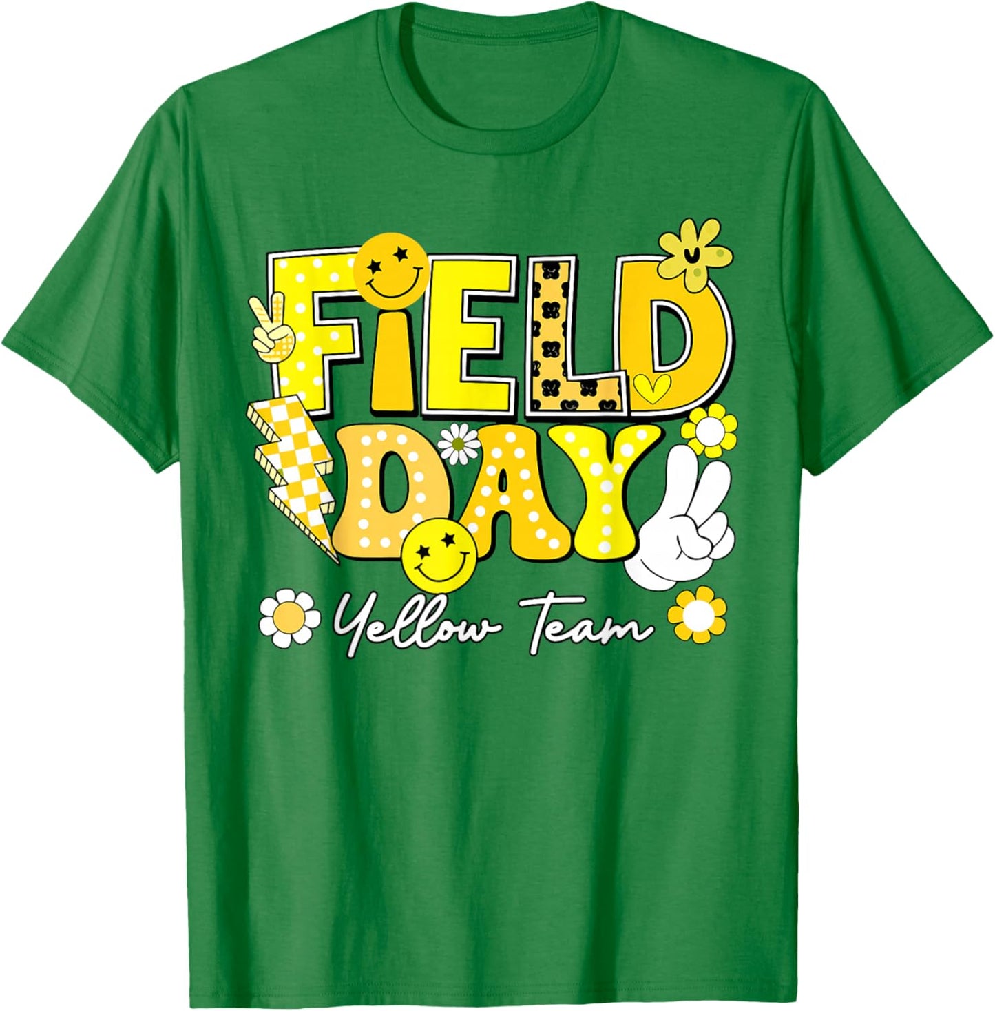 Field Day Yellow Team Funny for Teacher Kids Field Day Games T-Shirt - T-Shirt | Irish Green