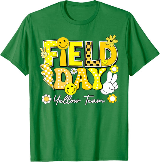 Field Day Yellow Team Funny for Teacher Kids Field Day Games T-Shirt - T-Shirt | Irish Green