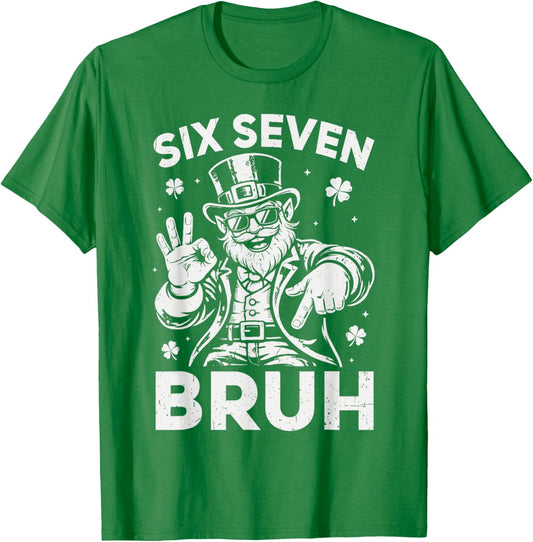 Bruh 67 St. Patrick's Day Leprechaun Six Seven 6 7 Boys Kids T-Shirt - T-Shirt | Irish Green