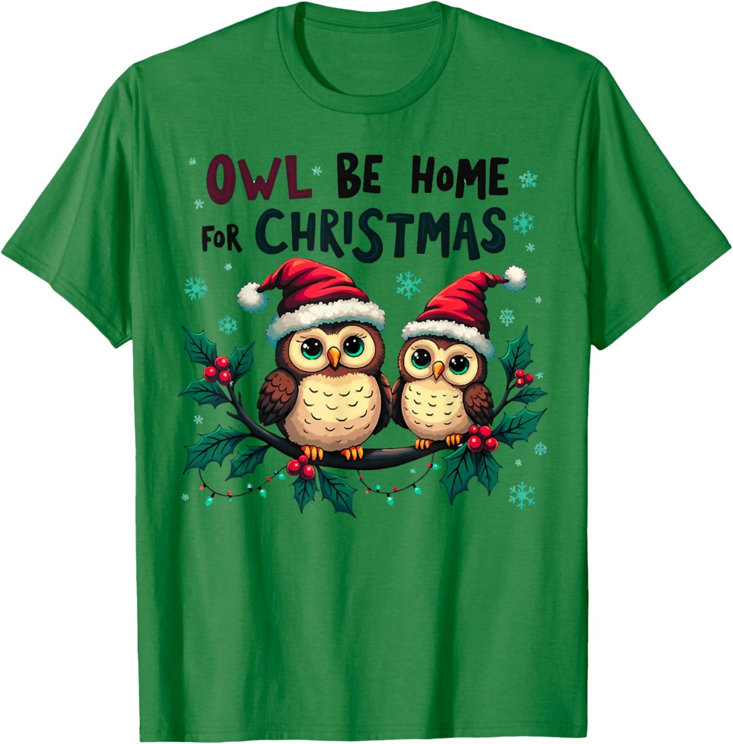Owl Xmas T-Shirt - T-Shirt | Irish Green