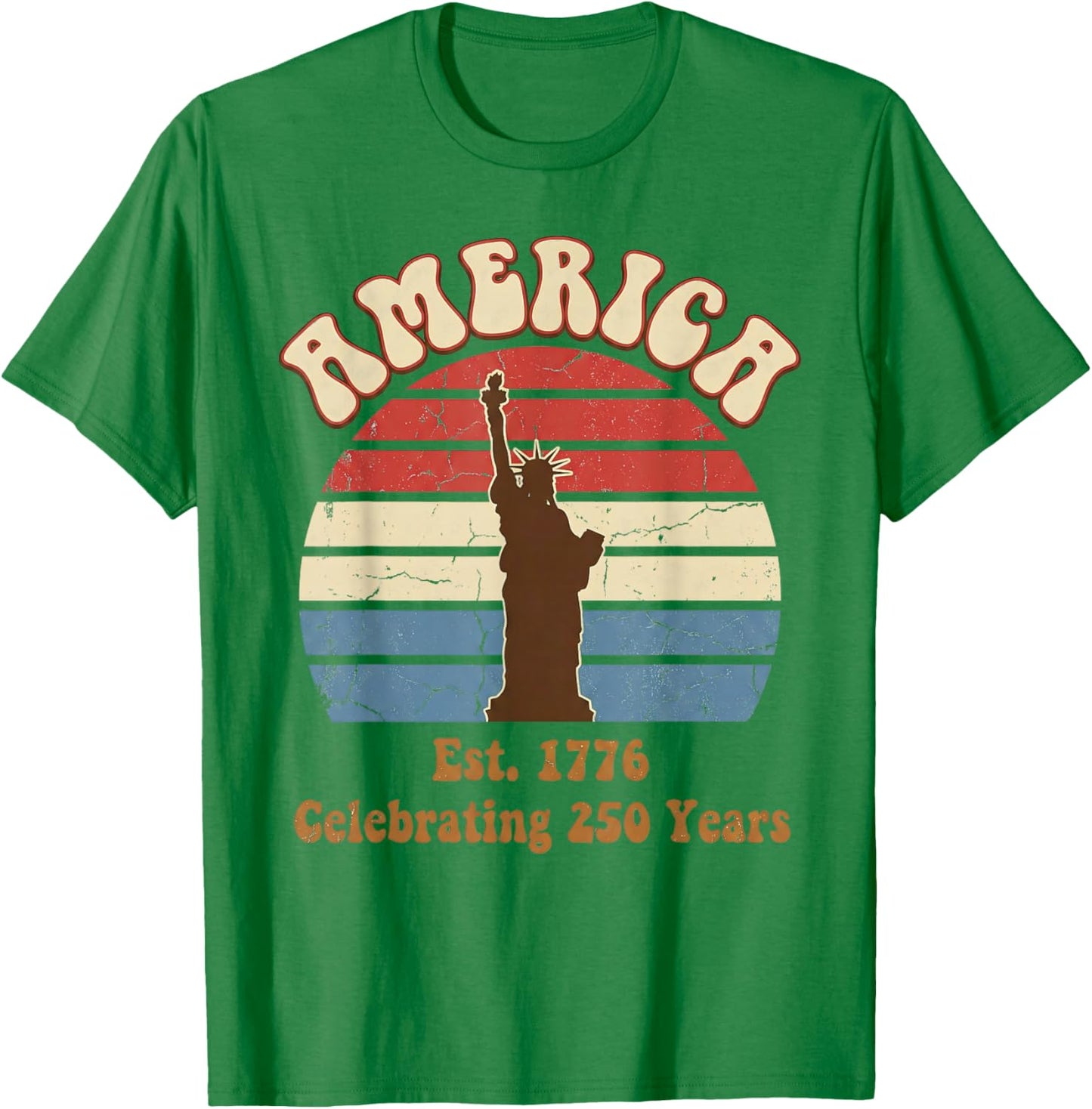 250 Years America Anniversary Vintage 1776 2026 Independence T-Shirt - T-Shirt | Irish Green