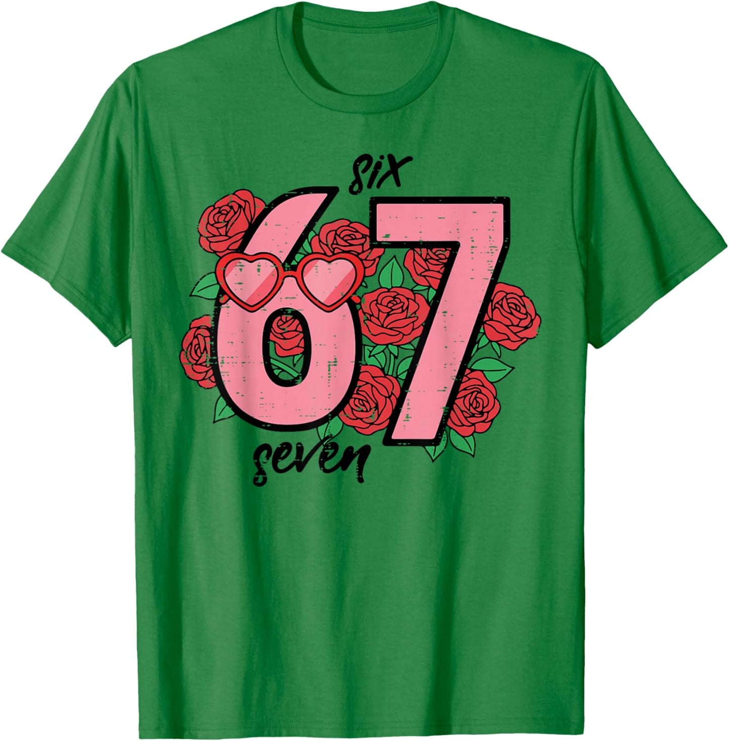 Six Seven 6 7 Valentines Day 67 Meme Kids Boys Youth Women T-Shirt - T-Shirt | Irish Green