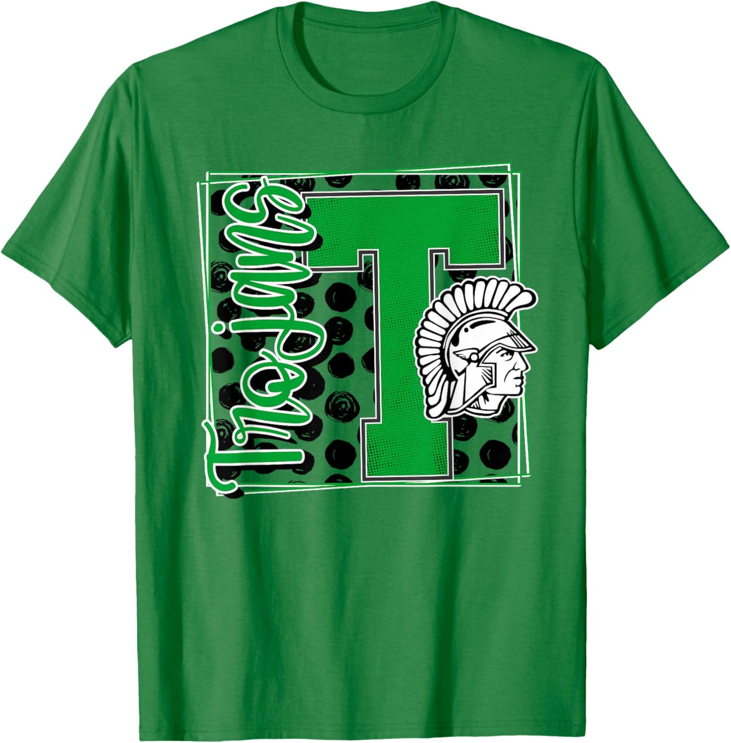 Trojans School Spirit Mascot Green Trojan Pride Game Day T-Shirt - T-Shirt | Irish Green