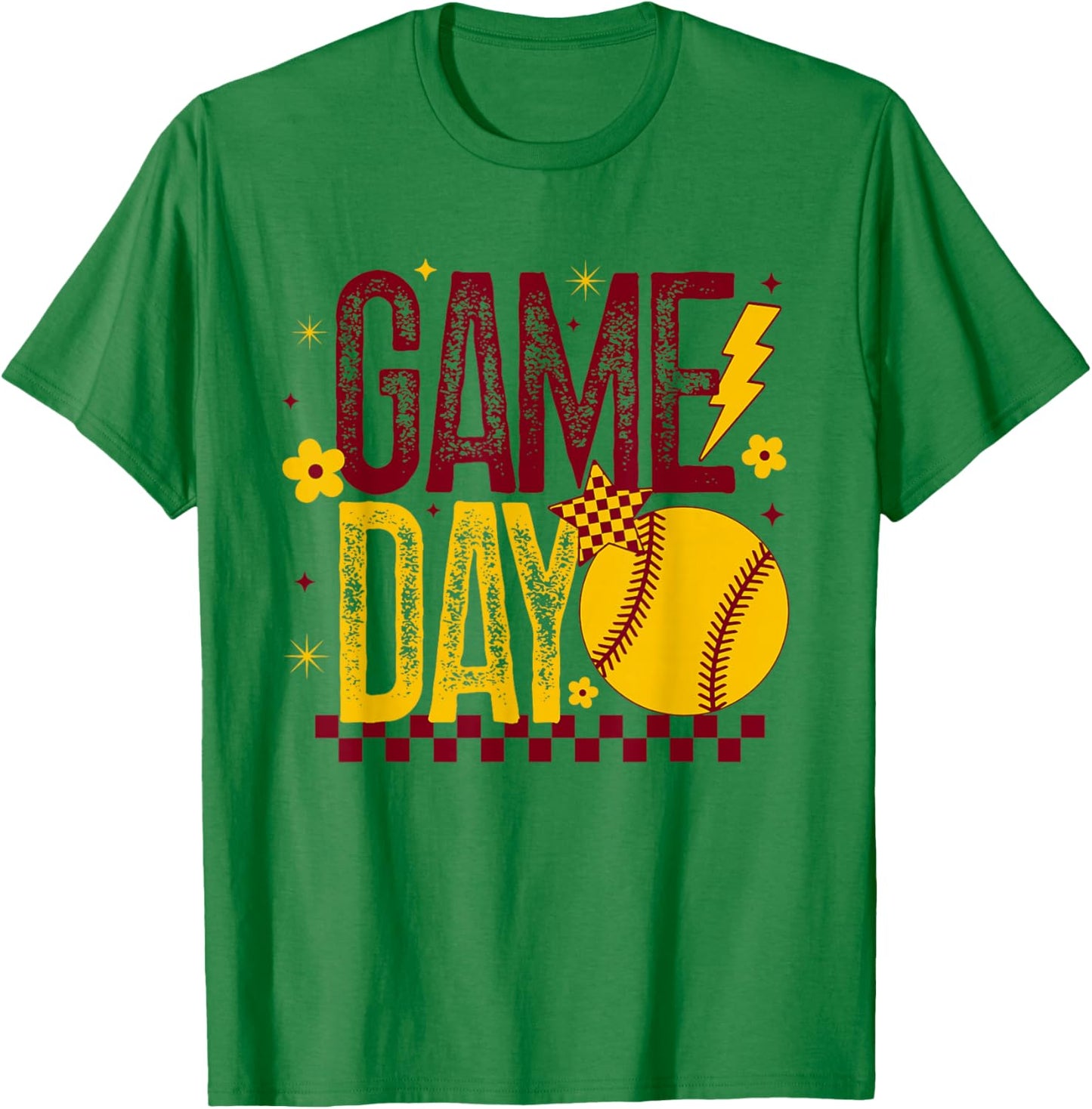 Softball Game Day Girls Softball Player Maroon & Gold Women T-Shirt - T-Shirt | Irish Green