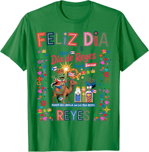 Three Kings Day Puerto Rican Women Idea & Coqui Frog Boricua T-Shirt - T-Shirt | Irish Green
