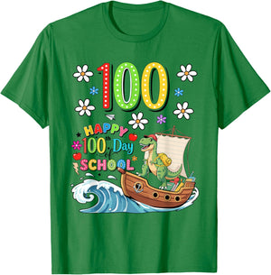 Happy 100th Day of School Design for Kids – 100 Days Smarter T-Shirt - T-Shirt | Irish Green