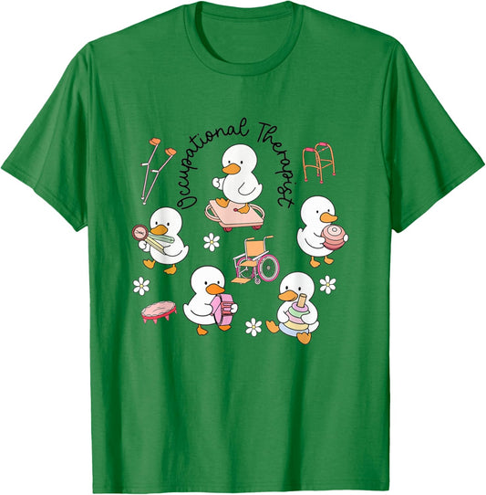 Retro Aesthetic Just an Occupational Therapy Goose OT OTA T-Shirt - T-Shirt | Irish Green