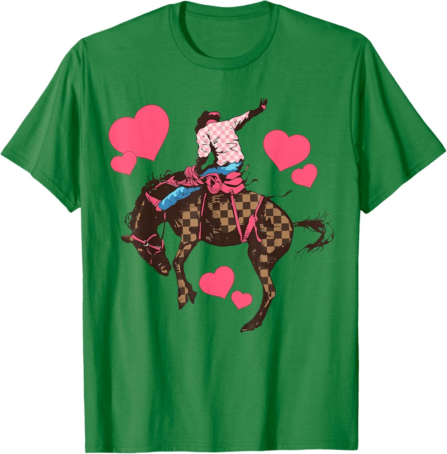 Horseman Red Heart Wild Western Cowboy Valentines T-Shirt - T-Shirt | Irish Green