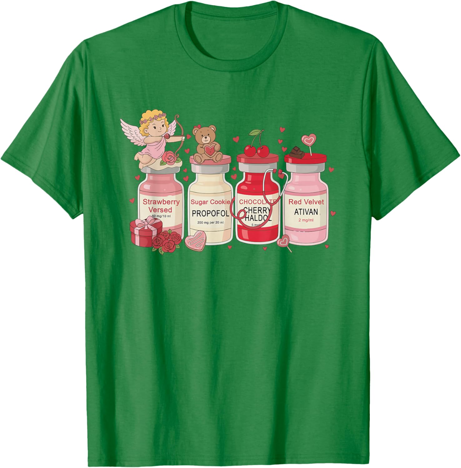 Cupid's Favorite Nurse Valentine Nursing Healthcare Worker T-Shirt - T-Shirt | Irish Green
