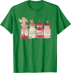 Cupid's Favorite Nurse Valentine Nursing Healthcare Worker T-Shirt - T-Shirt | Irish Green