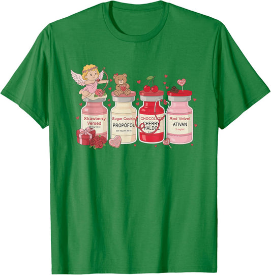 Cupid's Favorite Nurse Valentine Nursing Healthcare Worker T-Shirt - T-Shirt | Irish Green