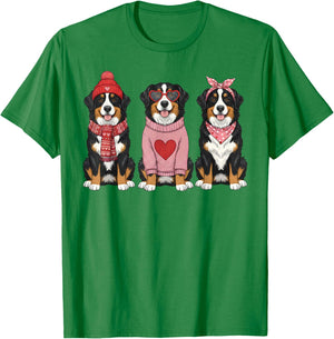 Cute Bernese Mountain Dog Valentine Berner T-Shirt - T-Shirt | Irish Green