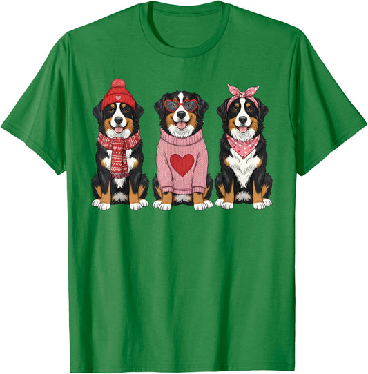 Cute Bernese Mountain Dog Valentine Berner T-Shirt - T-Shirt | Irish Green