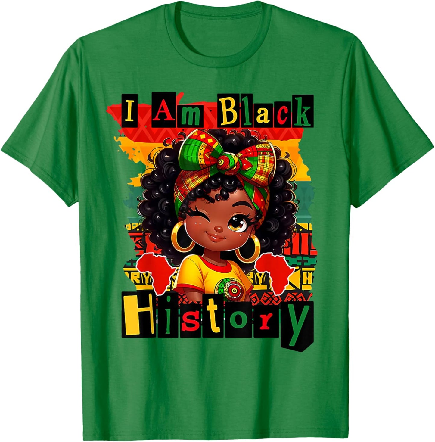 I am Black History Juneteenth Boy Girl Kids BHM T-Shirt - T-Shirt | Irish Green
