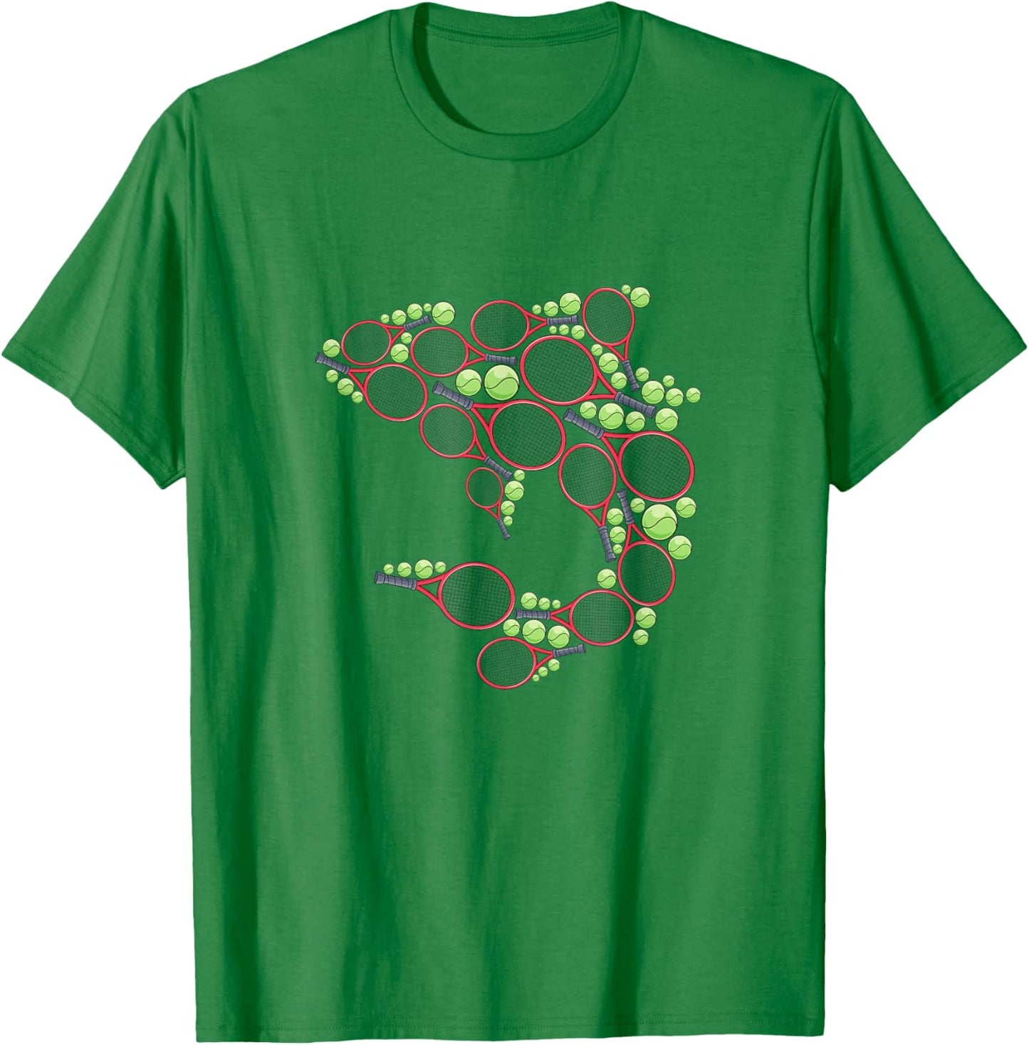 Tennis Shark - Tennis Racket and Tennis balls Tennis Shark T-Shirt - T-Shirt | Irish Green