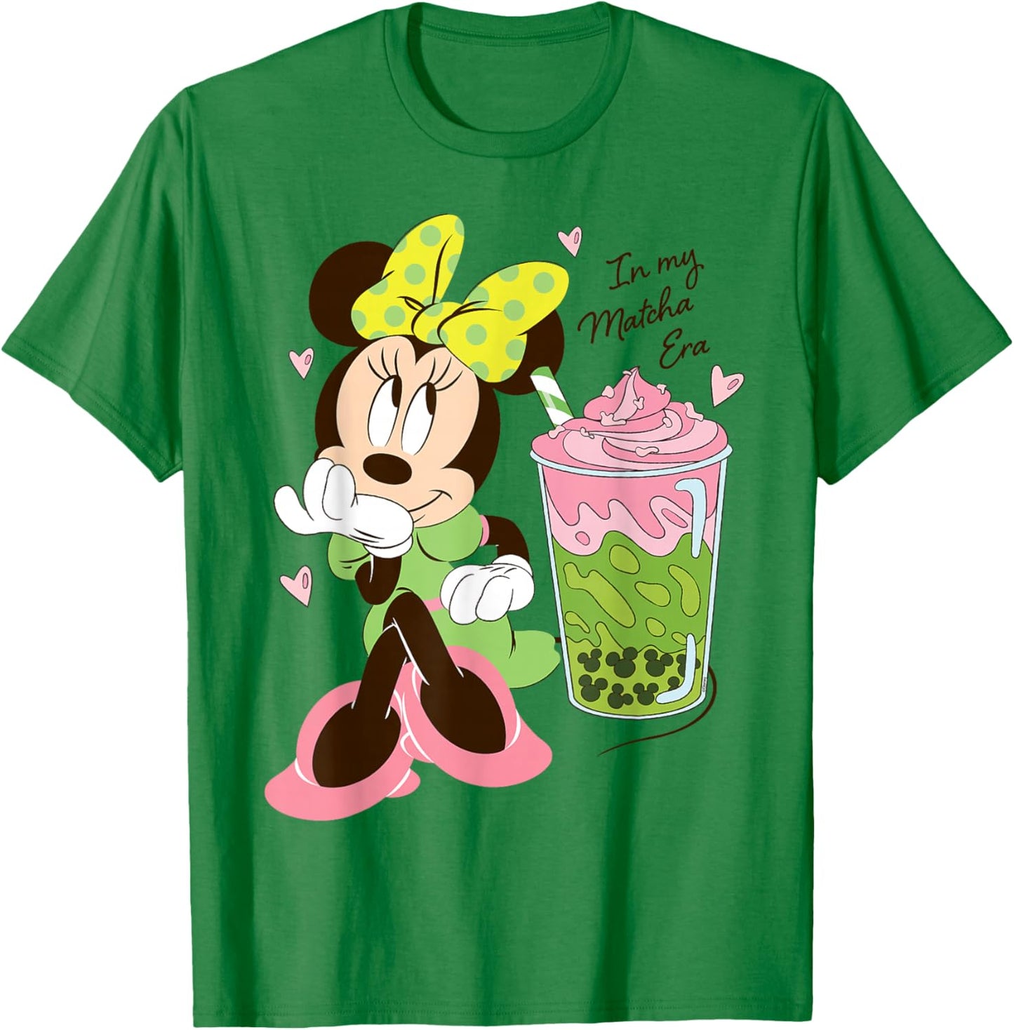 Disney Minnie Mouse Valentine's Day Cute in My Matcha Era T-Shirt - T-Shirt | Irish Green