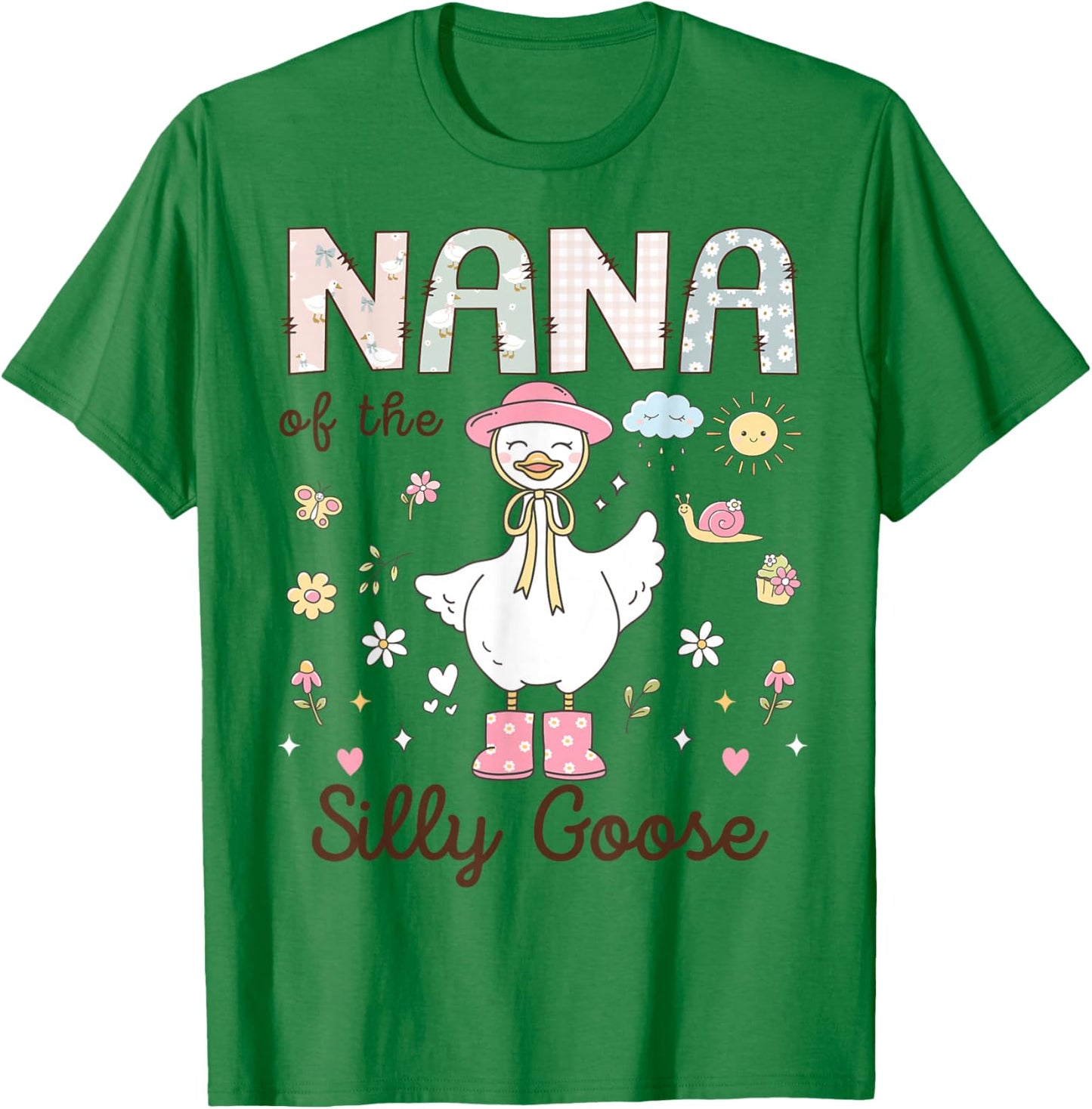 Nana of The Silly Goose First Birthday Girl Family T-Shirt - T-Shirt | Irish Green