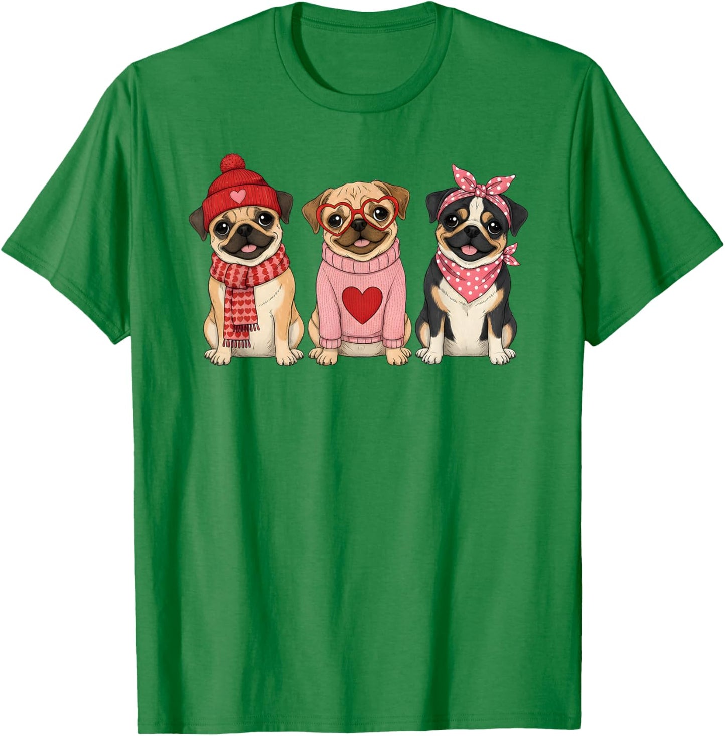 Cute Puggle Valentine Dog T-Shirt - T-Shirt | Irish Green