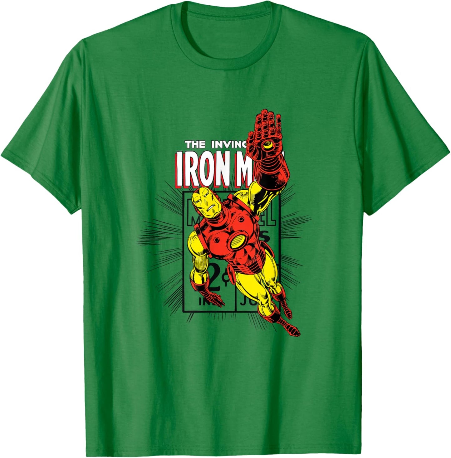 Marvel Comics Iron Man Retro Flying Pose Classic Armor T-Shirt - T-Shirt | Irish Green