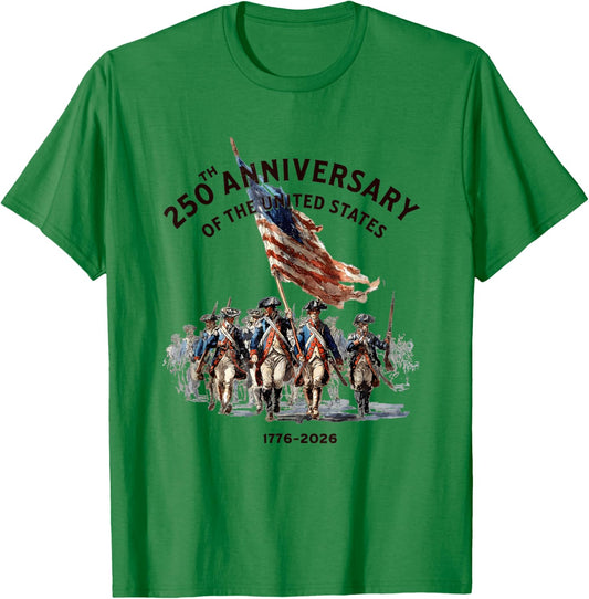 America 250th Anniversary 1976-2026 July 4th Patriotic T-Shirt - T-Shirt | Irish Green