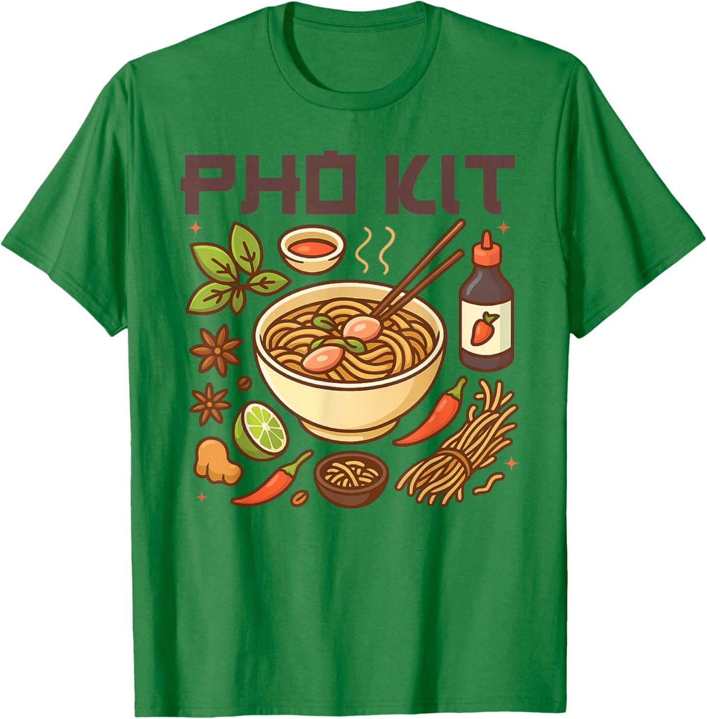 pho kit Funny Japanese Food Vintage Ramen pho kit T-Shirt - T-Shirt | Irish Green