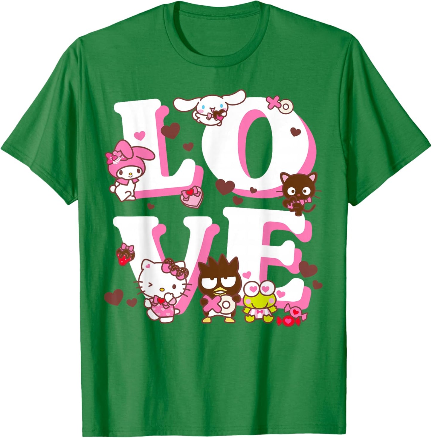 Hello Kitty Valentine's Day Love Cute Sanrio Friends T-Shirt - T-Shirt | Irish Green