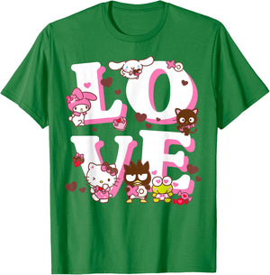 Hello Kitty Valentine's Day Love Cute Sanrio Friends T-Shirt - T-Shirt | Irish Green